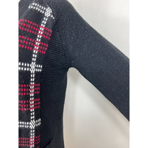 Pendleton Womens Black Red 100% Wool Plaid Cardigan Sweater - Picture 4 of 13